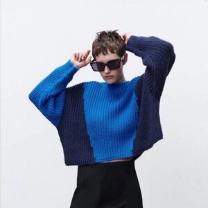 Zara Colorblock Knit Sweater